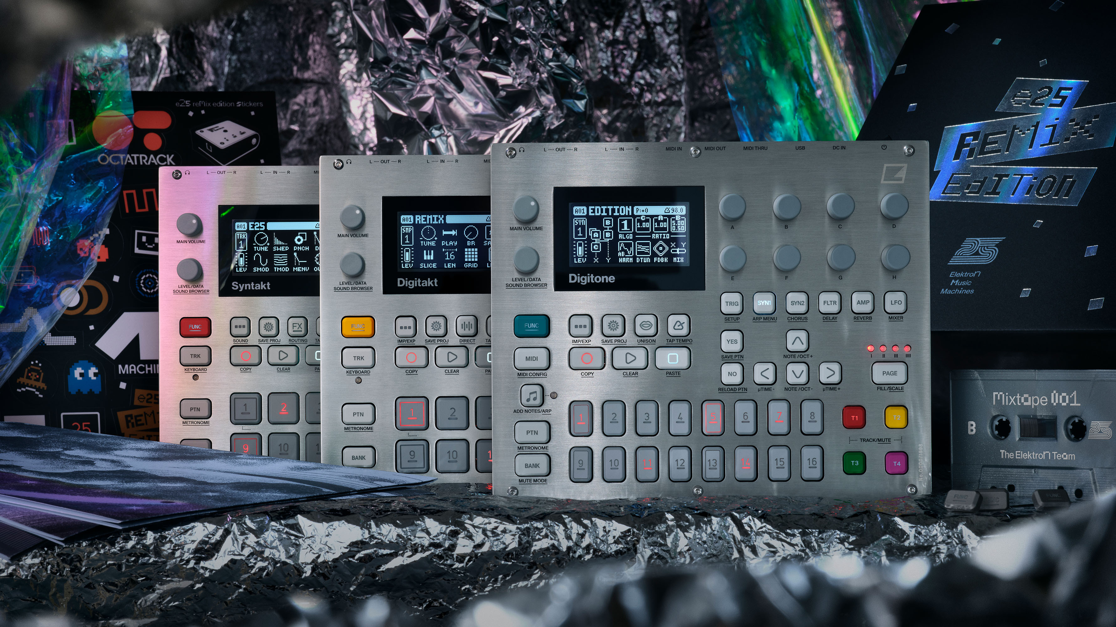 Digitakt, Digitone y Syntakt E25 Remix Edition: Elektron celebra